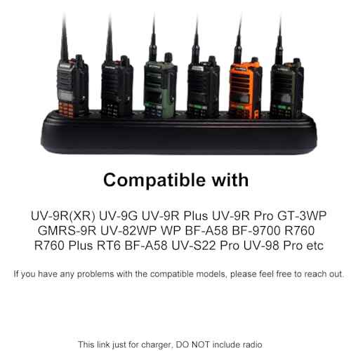 UV-9R Six Way Charger Desktop for BAOFENG UV-9G Radio 6-Way Charger Base Compatible with UV-9R Plus Walkie Talkie Accessories GMRS-9R GT-3WP