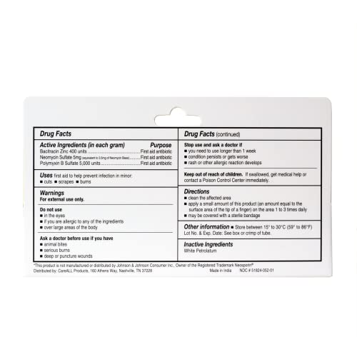 CareAll Triple Antibiotic Ointment 1.0 oz, First Aid Ointment for Minor Scrapes, Cuts, and Burns to Help Guard Against Inf...