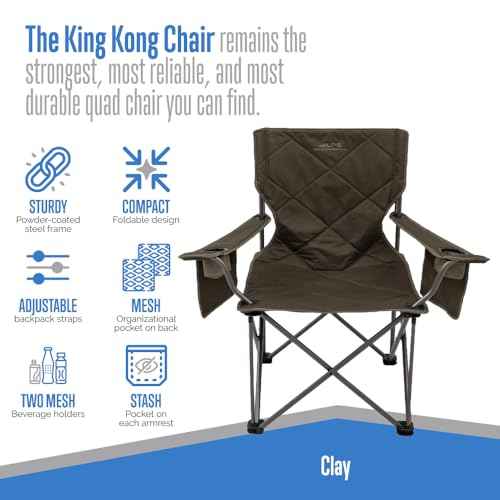 ALPS Mountaineering King Kong Camping Chairs for Adults with Mesh Cup Holders and Pockets, Built Durable and Reliable with Compact Foldable Steel Frame