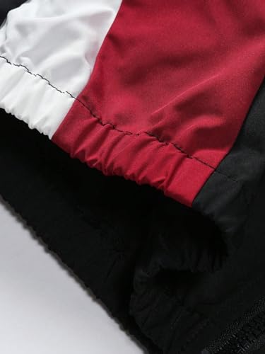 SOLY HUX Men's Varsity Jacket Zipper Color Block Windbreaker Jackets Long Sleeve Coats Streetwear