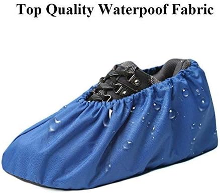 Jron 5 Pairs Premium Reusable Washable Shoe Cover Boot Covers for Contractors (5 Pairs | 14.5-17 For Shoes/US 13.5-16 For Boots, Black)
