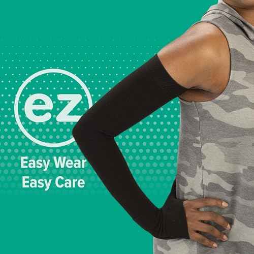Juzo Soft 2000 15-20mmhg Standard Armsleeve with Silicone Top Band for Women, Black, 1 (I) Regular