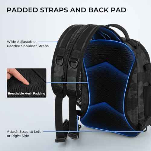 KastKing BaitSpace Fishing Sling Bag, Fishing Backpack with Rod & Beverage Holder, Tackle Bag for Fishing Gear