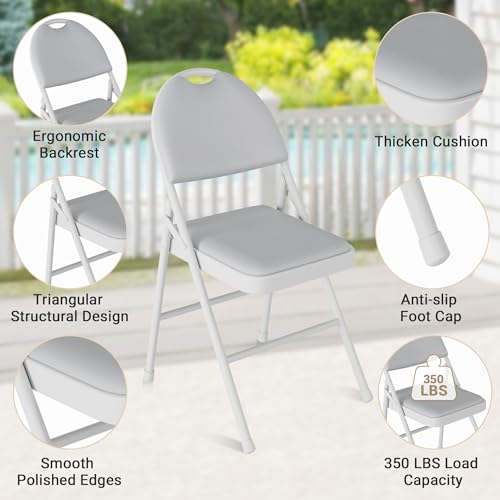 coucheta 5-Piece Rectangle Folding Table and Chairs Set, Foldable Portable Card Table and Chairs, Scratch & Stain Resistan...