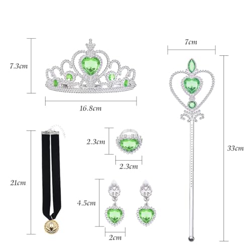 WOXVM Anna Princess Dress for Girls Anna Costume Christmas Birthday Party Princess Dress up Elsa Costume with Accessories
