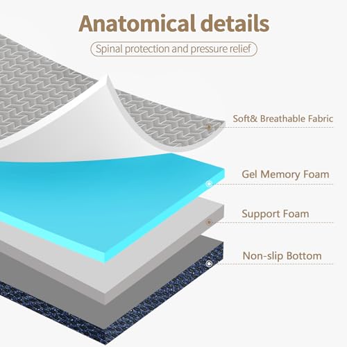 CYMULA Folding Mattress Single Size,6 inch Memory Foam Tri Portable Trifold Mattress Topper Single with Breathable & Washa...