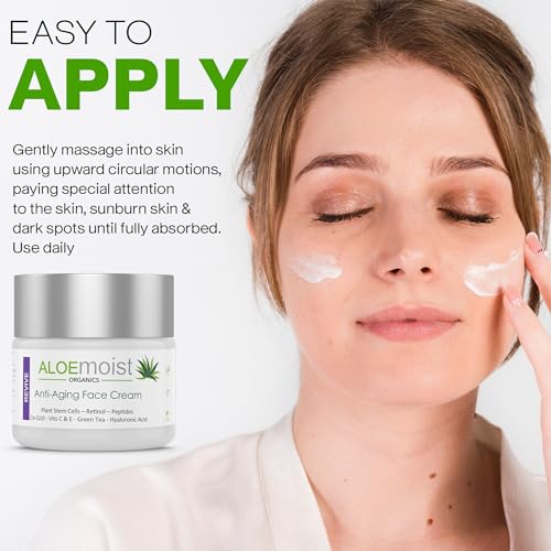 Advanced Retinol Cream for Face: Aloemoist Revive Anti Aging Face Cream for Women & Men Topical Retinoid Wrinkle Repair Day/Night Moisturizer, Organic Retinol Facial Moisturizer for Aging Skin,2 Pack