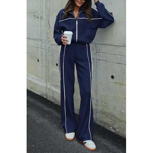 BTFBM Women's Two Piece Tracksuit Fall 2025 Long Sleeve Zip Up Sweatshirt Long Pants Outfits Jogger Sweatsuit Sets