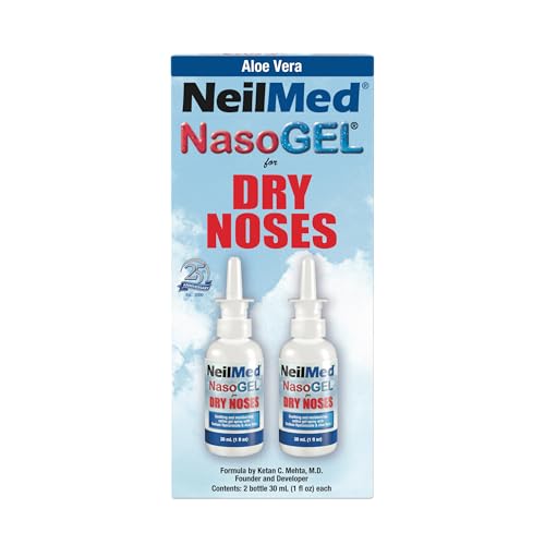 NeilMed NasoGel Drip Free Gel Spray for Dry Noses 30mL. Drug-Free Saline Based Water Soluble Nasal Gel Spray to Hydrate and lubricate Dry and Irritated Nasal passages (Pack of 2)