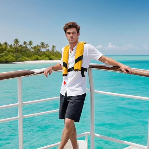 Manual Inflatable Life Jackets for Adults Life Vests PFD Low Profile Load Capacity Up to 330lbs
