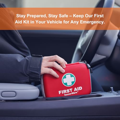 SuccorWare 150 Pieces Mini First Aid Kit - Small Medical Kit with Hard Shell - Emergency First Aid Kit for Car, Travel, Ho...