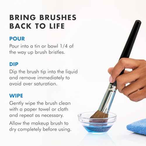 Cinema Secrets Original Blue Vanilla Makeup Brush Cleaner Solution - Professional Cleanser for Makeup Brushes - Quick-Drying, Rinse-Free Formula - Removes Stubborn Waterproof Make Up