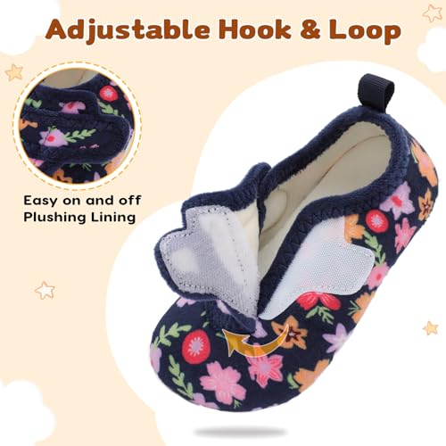 LeIsfIt Toddler Slippers Boys Girls House Shoes Soft Warm Kids House Slippers Slip on Cozy Bedroom Sock Shoes Non-slip Ind...