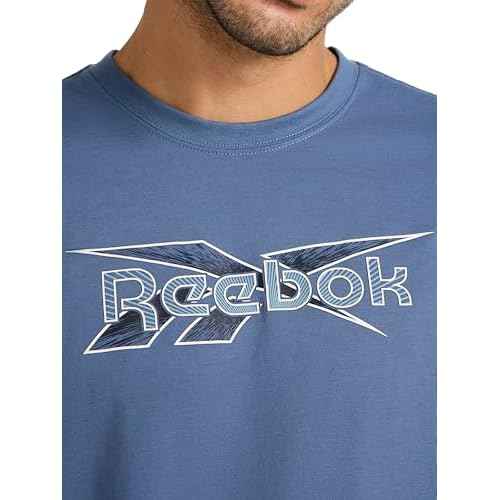 Reebok Mens Daybreak Crewneck T-Shirt, Standard Fit, Lightweight Cotton-Poly Jersey Fabric