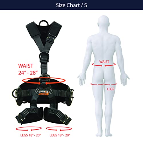Fusion Tac Rescue Tactical Full Body Eva Padded Heavy Duty Adjustable Zipline Harness 23kn