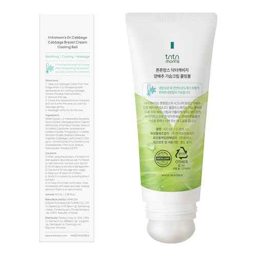 Dr.Cabbage+ Cabbage Breast Cream 3.38 Oz with Special Cooling Ball applicator | For Engorgement, Mastitis, Stop Lactation | Trusted by Korea Mother, Breastfeeding Essencial