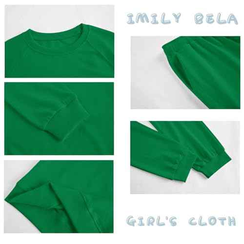 Imily Bela Kids Girls Sweatsuit Lounge sets Crewneck Sweatshirt Casual Drawstring Sweatpants with Pocket