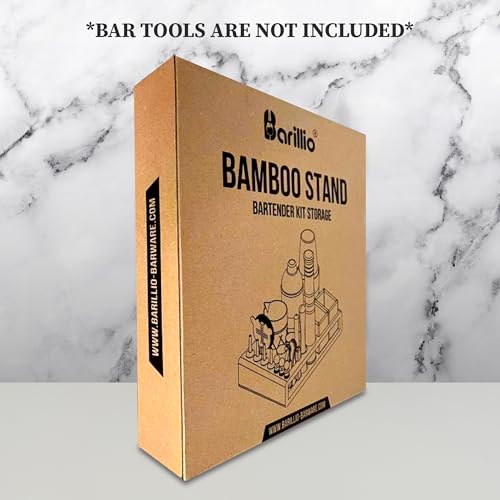 Barillio Bamboo Stand for Bartender Kit Storage (Bar Tools are Not Included) | Cocktail Shaker Set Wood Holder | Perfect M...