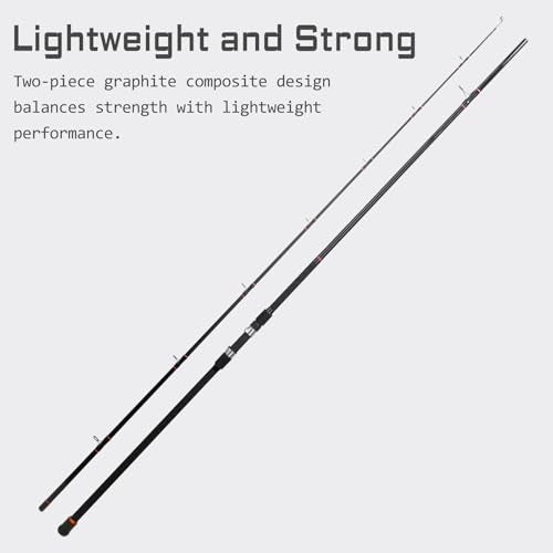 LITTMA All Rounder Graphite Composite Surf Fishing Rod - Lightweight and Durable 2-Piece Design - Ergonomic M/MH Spinning ...