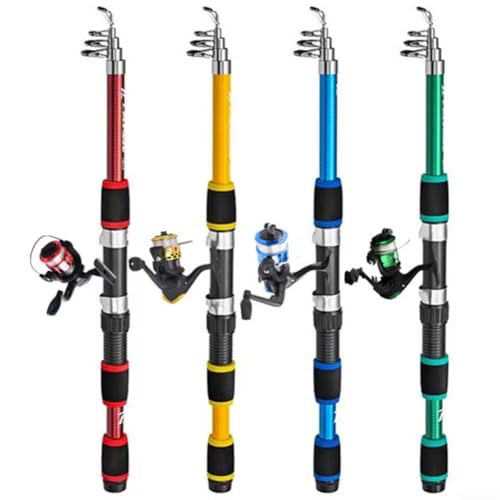Telescopic Fishing Rod 5.9 ft Carbon Fiber Ultralight Camouflage Lure Pole, Portable Retractable Design for Carp Cage and ...