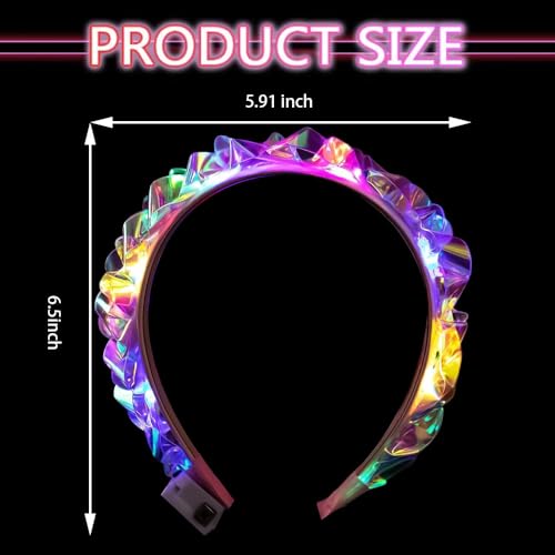 1PCS Light Up Headbands LED Flash Glowing Hair Band Laser Hair Hoop Tiara Luminous Headbands Party Costume Hair Accessorie...