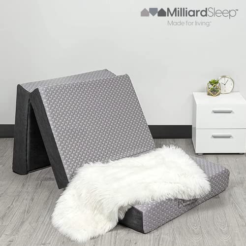 Milliard Trifold Mattress, Cot Size, 6 inch, Portable Foldable Mattress with Memory Foam & Washable Cover, Tri-Folding Flo...