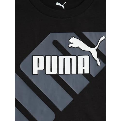 PUMA Boys Short Sleeve Cotton Graphic T-Shirt, Crewneck