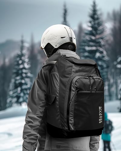 OutdoorMaster 50L Ski Boot Bag-Ski and Snowboard Boots Travel Backpack with Helmet Compartment | Waterproof Exterior & Bottom