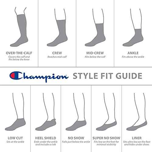 Champion Women's Hollow Script Logo Crew Scck, 3-Pair