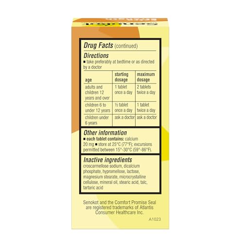 Senokot Extra Strength Natural Vegetable Laxative for Gentle Overnight Relief Occasional Constipation, 36 Count (Pack of 2)