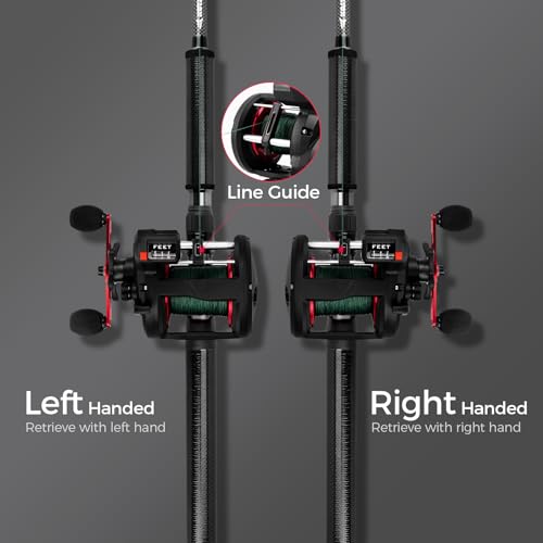 KastKing ReKon Round Baitcasting Fishing Reel, Saltwater Inshore Surf Trolling Reel, Up to 30LBS Powerful Max Drag, Conventional Reel for Catfish, Musky, Bass, Durable Graphite Frame for Saltwater