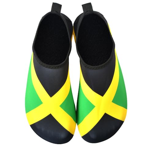 VOARYISA Water Shoes for Women and Men Quick-Dry Swim Beach Shoes for Outdoor Surfing Yoga Exercise Jamaica Flag Caribbean...
