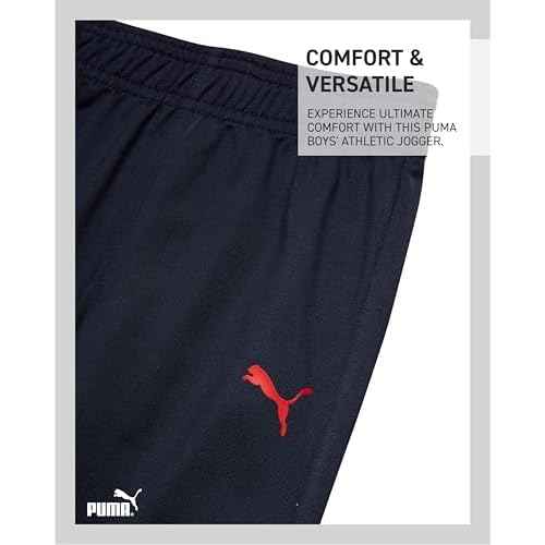 PUMA Toddler Boys Joggers Set - 2 Piece Short Sleeve TShirts and Active Fleece Joggers for Boys Athletic Set (18M-5T)
