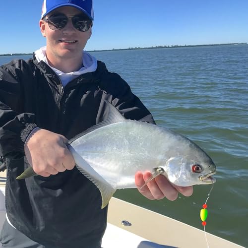 Alwonder 5-Pack Pompano Rigs Surf Fishing Rigs with Snell Floats, Saltwater Live Bait Rig Swivels Duo Lock Snaps Circle Wi...
