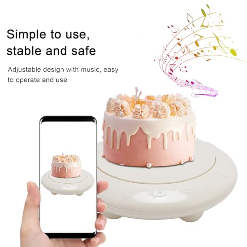Motorized Rotating Display Stand,Automatic Cake Spinning Display Stand with Music 360 Degree Multipurpose Spinning Display...