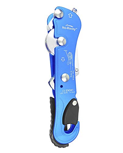 Ito Rocky Climbing Stop Descender Rappelling Anti-Panic Belay Devices for 9-12mm Rope Rescue Equipment Hand Controls Desin...