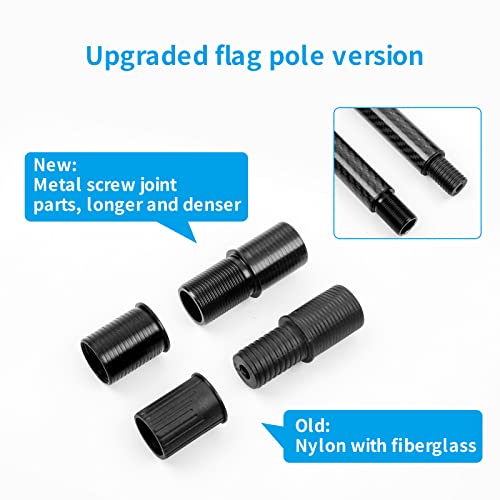 HIBLE Carbon Fiber Flag Pole for House 5 FT Black Flag Pole with 2x3 FT Nylon US Flag and Built-in Bearings Tangle Free Ro...