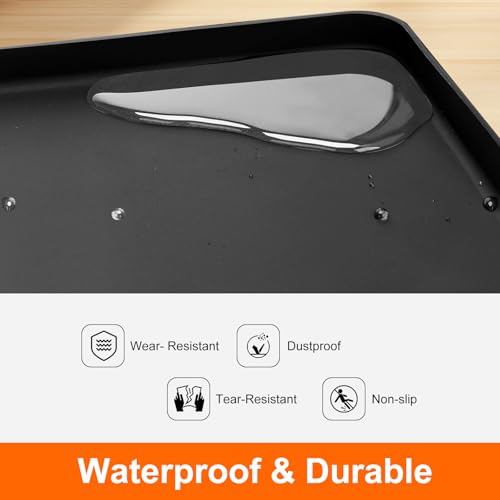 Water Cooler Mat, 24x16x0.8 Inch Non-Slip Thick Under Water Dispenser Silicone Mat With Raised Edges, Leak-Proof Air Condi...