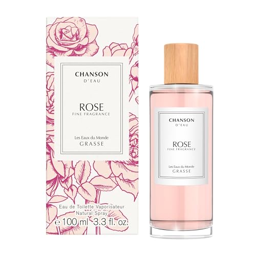 Chanson Rose Eau de Toilette 3.4 fl oz (Pack of 1), Notes of Lychee, Rose, and Oak Moss, Women's Fragrance, Long Lasting, Everyday Fragrance, Travel Size