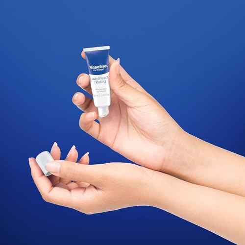 Vaseline Lip Therapy Advanced Healing 3-Pack ? White Petroleum Moisturizing Lip Balm for Extremely Dry Lips, 0.35 Oz Ea