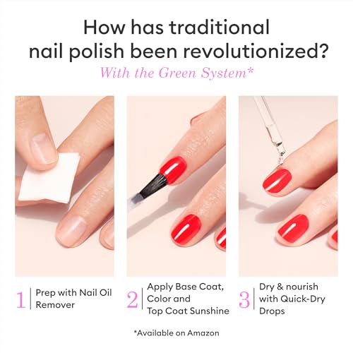 Manucurist Green Neon Pink - Fluorescent Pink Nail Polish - 9-Free, Vegan and Plant-Based - Non Toxic - Made in France - 0.5 fl