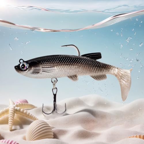 5-Pack 8cm Soft Fish Baits with Cool Hooks – Ultra-Realistic Artificial Lures for Successful Fishing Adventures