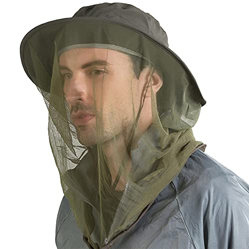 Peicees 3Pcs Head Net Hats for Men Women Adventure Fishing Hat Safari Hat for Hunting Camping Hiking, Dark Gray and Army G...