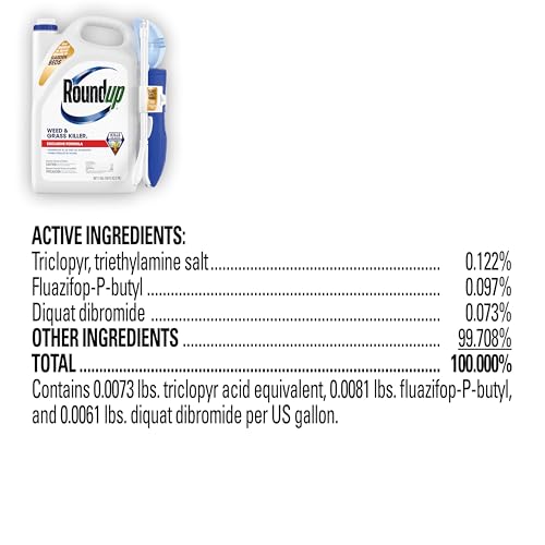 Roundup Weed & Grass Killer₄ with Sure Shot Wand, Use in and Around Flower Beds, Trees, and Driveways, 1 gal.