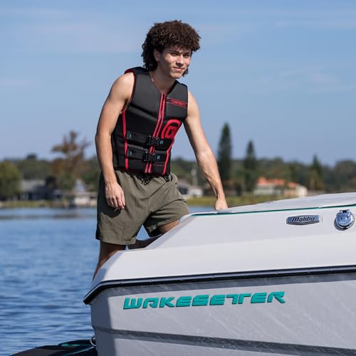 O'Brien Flex V-Back Life Jacket – Coast Guard Approved Adult Life Vest with Flex Fit Design, Lightweight Foam & Front Zip ...