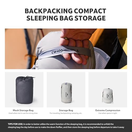 Naturehike 0 Degree Ultralight Down Sleeping Bag for Adults, 650 Fill Power, Backpacking Cold Weather Sleeping Bag with RD...