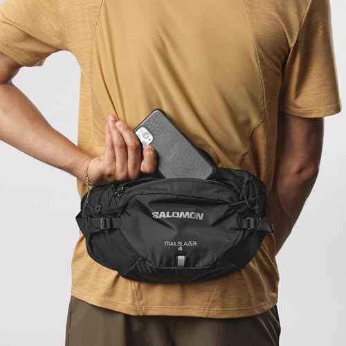 Salomon Trailblazer Belt, 4L Lightweight Hiking Waist Pack for Men & Women, Hip Belt Storage for Trekking, Biking & Walking Outdoors - BLACK/ALLOY - NS