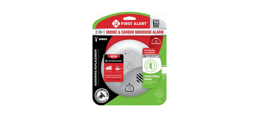 First Alert 10 Year Back Up Hard-Wired w/Battery Back-Up Ionization Smoke and Carbon Monoxide Detect