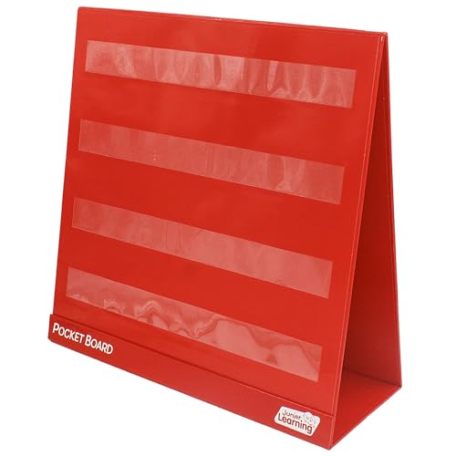 Junior Learning Tabletop Desk Pocket Board Chart, Double Sided, Durable Foldable Stand, Easy to Use, Portable and Reusabl...