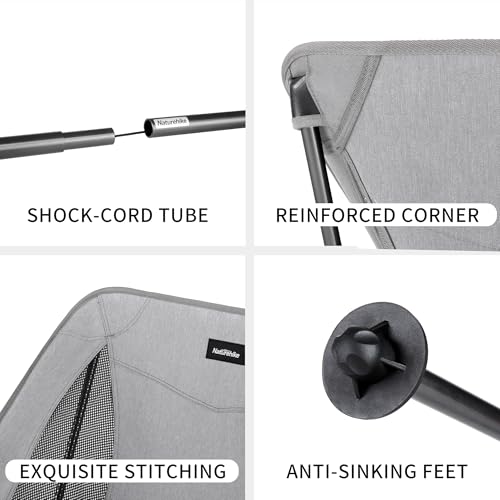 Naturehike YL05 Camping Chair, Ultralight Portable Camp Chair with Storage Bag, Compact Folding Beach Chair for Backpackin...